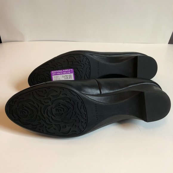 Taryn Womens Leather Round Toe wedge loafers 9.5-  closer to size 8.5 to 9m - Picture 6 of 7